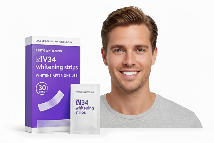 <h2><strong>Transformeer je glimlach met de V34 Whitening Strips</strong></h2>